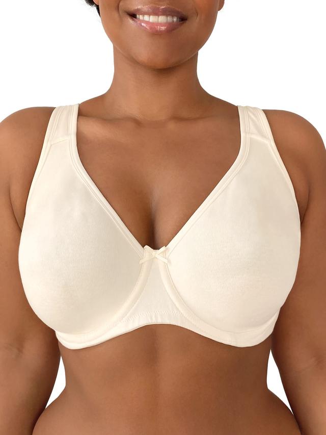 Fruit of the Loom womens Plus Size Wireless cotton Full coverage Bra, Sand,  42DD US